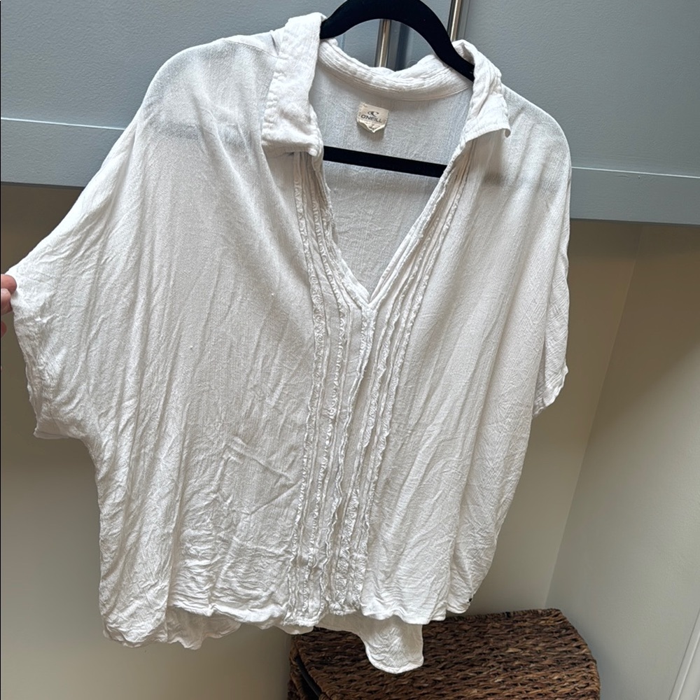 O’Neill gauzy ruffle oversize top